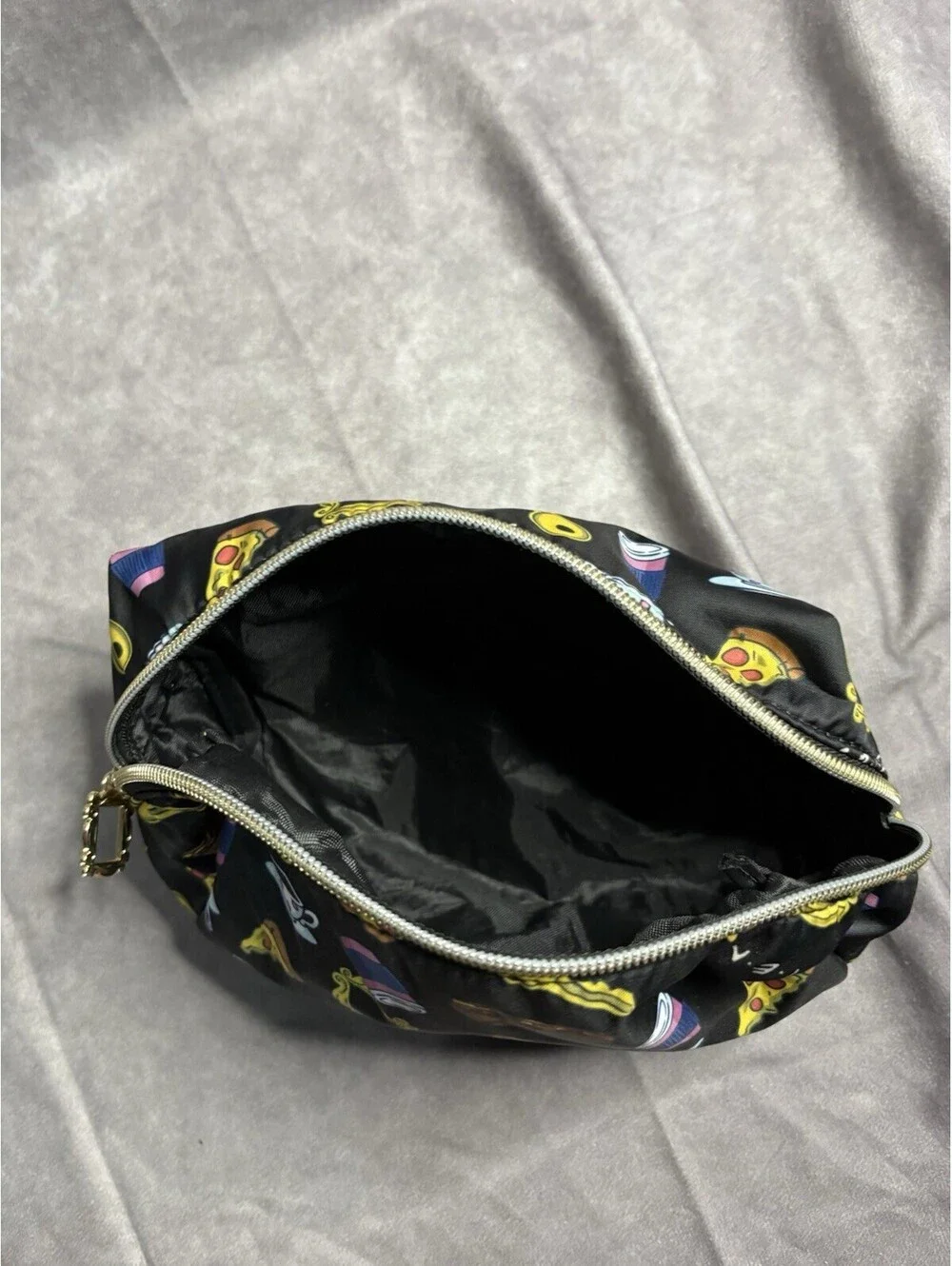 Friends TV Show Cosmetic Bag Makeup Pouch Black Icon Print w/ Frame Zipper Pull
